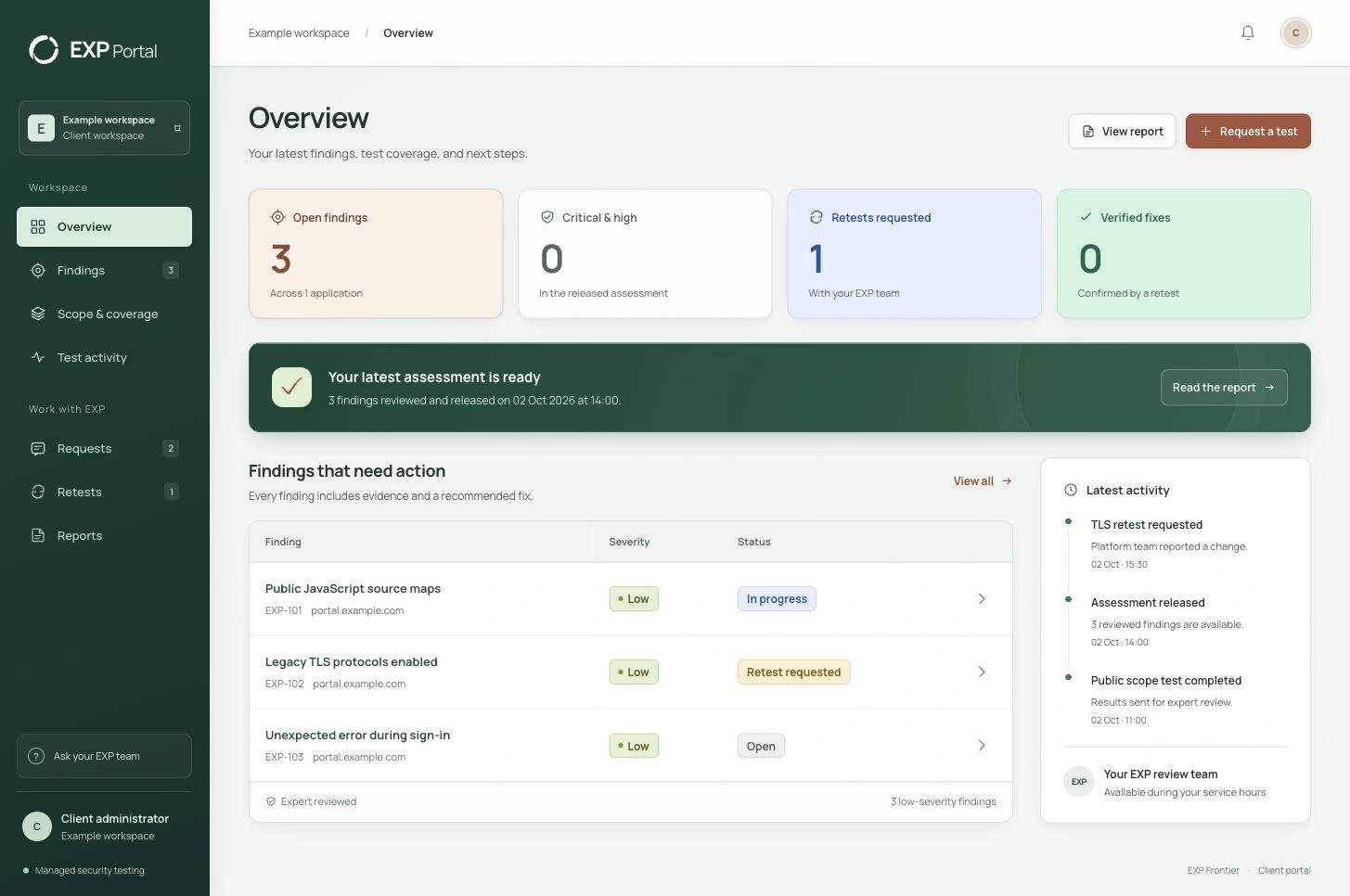 EXP Portal Overview